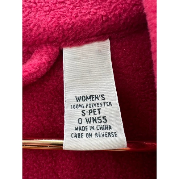 Vintage LL Bean Deep Pile Fleece Long Jacket Zip Up in Red Size Small - Picture 4 of 5